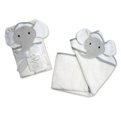 Baby Hooded Towel Elephant Grey