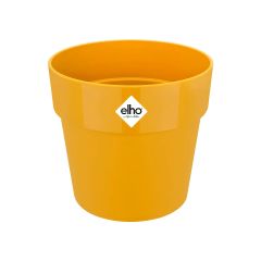 Elho B.for Original Round Mini plant pot in ochre yellow on white background