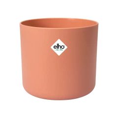 Elho B.for Soft Round plant pot in delicate pink with elho label on white background