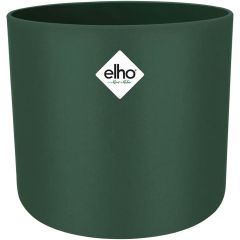 Elho B.For Soft Round Plant Pot in Leaf Green – modern matte cylindrical indoor planter with smooth finish