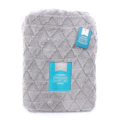 Embossed Chamonix Duvet Cover Set Silver at Guineys Ireland