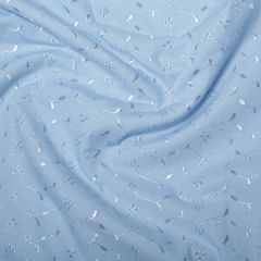 Blue Broderie Anglaise Fabric - Price by the Metre