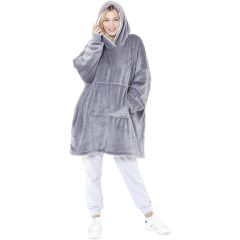 Eskimo Sherpa Lined Grey Hooded Blanket at Guineys Ireland