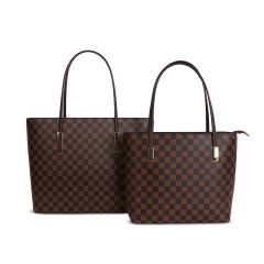 Set of 2 Tote Bag Shoulder Bag Coffee by Gessy