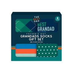 Father's Day Grandad Socks Gift Set 4 Pack