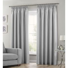 Tape Top Curtains Faux Silk Silver at Guineys Ireland