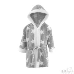 Grey Star Hooded Bath Robe - Online Offer Only