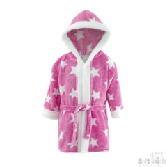 Pink Star Hooded Bath Robe - Online Offer Only