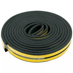 Black Self-Adhesive 5 Metre E-Type Rubber Seal Draught Excluder