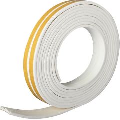 5 Metre White Rubber Seal Draught Excluder Tape -E Type