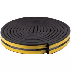 Black Self-Adhesive 5 Metre D-Type Rubber Seal Draught Excluder