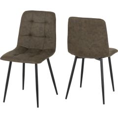 Fenton Chair (Box of 2) - Olive Green Suede Fabric