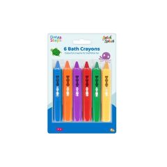 First Steps 6 Bath Crayons for Kids – Colourful Washable Bath Time Crayons Set