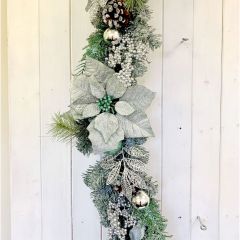 Christmas Mint & Silver Garland 180cm