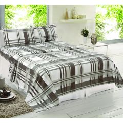 Flannelette Sheet Sets 100% Cotton Check Grey at Guineys Ireland