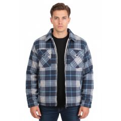 Men's Check Fleece Shirt Blue