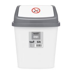 Grey & Black 5 Litre Flip Top Bin at Guineys Ireland