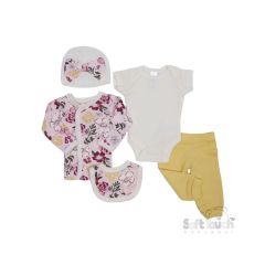 Showing the Tiny Baby 5 Piece Floral Set