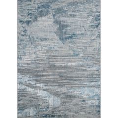 Modern abstract Florance Storm Blue rug featuring layered horizontal textures in soft blue, grey and ivory tones, ideal for contemporary living spaces.