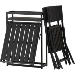 Foldaway 1+2 Garden Set - Black