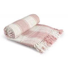 Frisco Recycled 100% Cotton Throw Blush