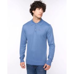 Ashland Long Sleeve Polo Shirt Blue Bewley & Ritch