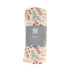 Winter Berries Lightweight Fleece Blanket 120x150cm