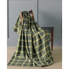Highland Tartan Fleece Throw 120x150cm Green