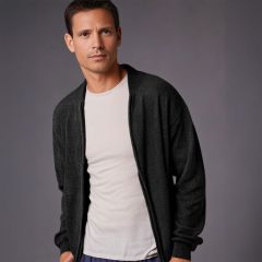 Men's Chenille Helios Full Zip Jumper Black