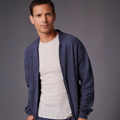 Men's Chenille Helios Full Zip Jumper Navy