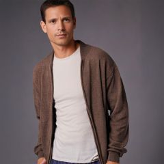 Men's Chenille Helios Full Zip Jumper Taupe