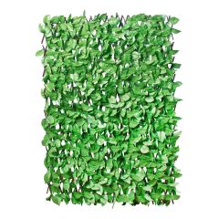 2.6 metre by 0.7 metre artificial light green ivy hedge privacy panel with durable mesh backing for fences and gardens