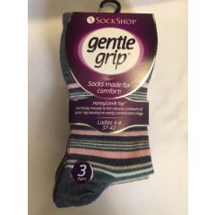 Gentle Grip 3 Pack Womens Socks