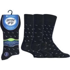 Gentle Grip Non-Binding Bamboo Men's Socks Geometric Mix