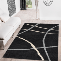 Geometric Rug Black White Cruz at Guineys Ireland