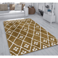 Diamond Shaggy Rug Mustard - Milo at Guineys Ireland