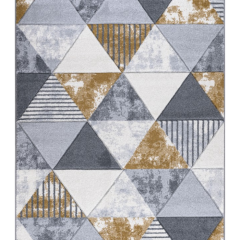 Modern Triangle Geometric Area Rug – Grey Mustard at Guineys Ireland