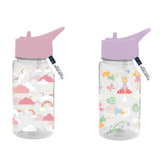 Girls Printed Bottle With Straw 400ml