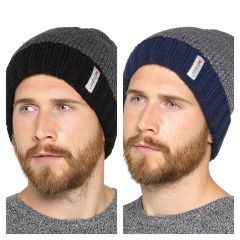 Men's Stripe Fleece 3M Thinsulate Beanie Hat