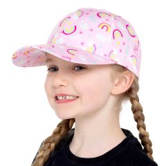 Girls Rainbow Print Cap 6-12 Years