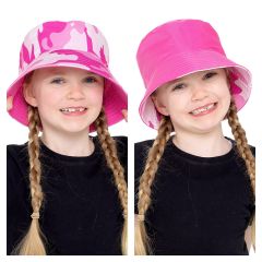 Camouflage Reversible Bucket Hat Pink