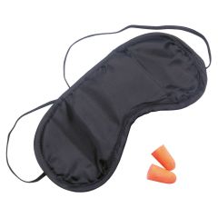 GlobeTrek travel sleep mask with matching ear plugs