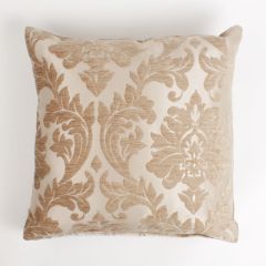 Chenille Cushion Cover Damask Coffee 17"