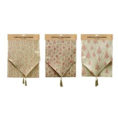 showing the Gold Christmas Table Runner