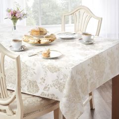 Grace Floral Jacquard Table Cloth in Natural at Guineys Ireland