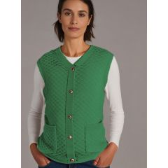 Women's Sleeveless Knitted Cardigan Green Online Offer Only