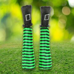 Pair Of Witches Legs Green Halloween Decoration at Guineys Ireland