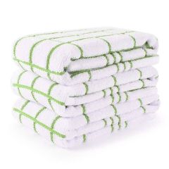 Prestige 3 Pack 100% Cotton Tea Towel Green