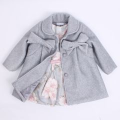 2pc Grey Coat & Dress Set