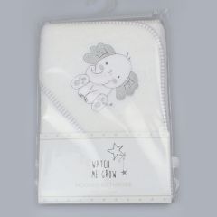 Grey Elephant Hooded Baby Towel